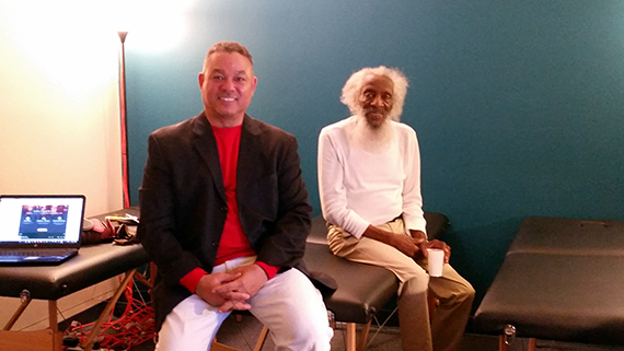 Dick Gregory and Devin Lockett at the BiomedRx Health Center Dick Gregory and Devin Lockett at the BiomedRx Health Center